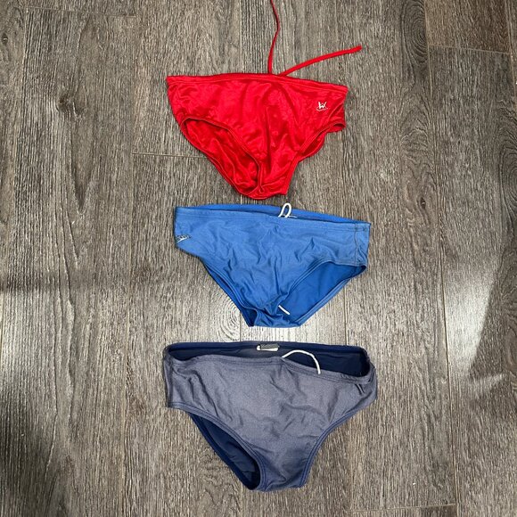 Men’s Swim Brief Lot – 3 Pairs – Speedo & Wrangler – Sizes 32 & 36 - Picture 2 of 7